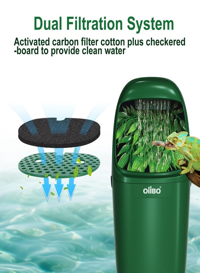 OIIBO Reptile Water Fountain Chameleon Water Dripper, Reptile Water Dispenser with 800ml Large Capacity, Terrarium Waterfall Drinking Fountain for Bearded Dragon Gecko Lizard - Image 3
